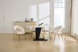 061-Set of 1 Velvet Fabric Dining Chairs With Curved Backrest and Golden Metal Legs for Kitchen or Dining Room ,White - DTYStore