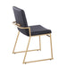 Dutchess Contemporary Dining Chair in Gold Steel and Black Faux Leather by LumiSource - Set of 2 - DTYStore