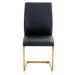 Luxury Simple Arch Chair - Set of 8 BLACK PU Material High Resilience Dining Chair with Arched Metal Gold Leg.Packed In Two Boxes. - DTYStore