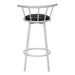 Barstool, Set Of 2, Swivel, Bar Height, Grey Metal, Black Leather Look, Contemporary, Modern - DTYStore