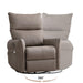 PU Rocking Recliner Chair,360° Swivel Nursery Rocking Chair,Glider Chair,Modern Small Rocking Swivel Recliner Chair for Bedroom,Living Room Chair Home Theater Seating,Side Pocket(Brown+360° Swivel) - DTYStore