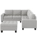 Orisfur. Sectional Corner Sofa L-shape Couch Space Saving with Storage Ottoman & Cup Holders Design for Large Space Dorm Apartment,Light Grey - DTYStore
