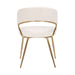 Jie Glam Dining Chair in Gold Steel and Cream Velvet by LumiSource - Set of 2 - DTYStore