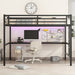 Metal Full XL Size Loft Bed with Power Outlet and LED Lighted, Space-Saving, Noise Reduced, Black - DTYStore