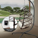 Swing Egg Chair with Stand Indoor Outdoor Wicker Rattan Patio Basket Hanging Chair with C Type bracket , with cushion and pillow,Patio Wicker folding Hanging Chair( Special construction cup holder - DTYStore