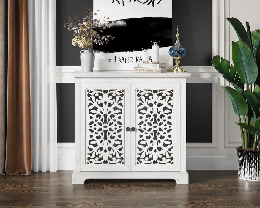 Antique Sideboard Storage Cabinet, Vintage Accent Cabinet, 2 carving Doors Buffet Server Console Cabinet for Kitchen Dining Room Living Room Hallway - DTYStore