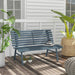 Outsunny 48.5' Garden Bench, Outdoor Patio Bench, Lightweight Aluminum Park Bench with Slatted Seat for Lawn, Park, Deck, Blue - DTYStore