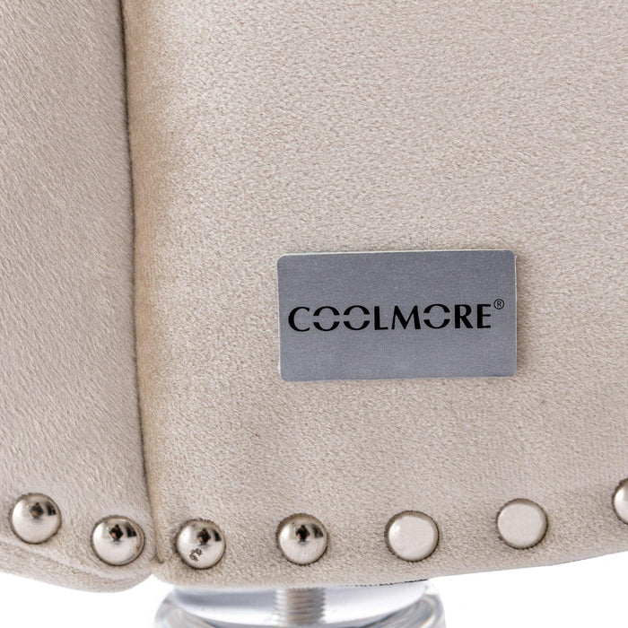COOMORE Velvet Chaise Lounge Indoor,Button-Tufted Upholstered Chaise Lounge Chair with Pillow for Bedroom Living Room Office (Beige Velvet) - DTYStore