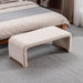 New Boucle Fabric Loveseat Ottoman Footstool Bedroom Bench Shoe Bench With Gold Metal Legs,Beige - DTYStore