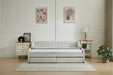 aybed Corner Bed Sofa Bed with Drawers Velvet Upholstered daybed Twin Daybed with Storage, Wood Slat Support (Beige,full,79.9'x58.2'x28.7') - DTYStore