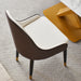 Dining Chair with PU Leather White and brown metal legs (Set of 2) - DTYStore