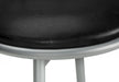 Barstool, Set Of 2, Swivel, Bar Height, Grey Metal, Black Leather Look, Contemporary, Modern - DTYStore