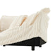 Slipcovered Sectional 2 Seater Sofa Couch with Convertible Ottoman, Wide and Deep Seat L Shaped Sofa with Detachable Cover and Soft Multiple Big Pillows,Cream Corduroy Fabric