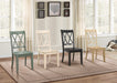Casual Black Finish Side Chairs Set of 2 Pine Veneer Transitional Double-X Back Design Dining Room Furniture - DTYStore