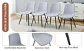 Comfortable Linen-Cotton Dining Chair Set - Six Pieces in Light Gray.Integrated Seat and Backrest,Linen-Cotton Material,Curved Widened Cushion Design For More Comfort. - DTYStore