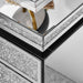 Mirrored Nightstand with 3 Drawers, Silver Nightstand with Crystal Inlay, Mirror End Table, Modern Bedside Table, Glass Table for Bedroom, 13.8''W x 17.7' L x 23.6' H - DTYStore