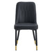 Modern dining chairs, equipped with PU artificial leather backrest cushions and black metal legs, suitable for restaurants, kitchens, and bedrooms. Set of 4 pieces (black+PU leather)C-007 - DTYStore