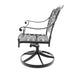 Cast Aluminum Patio Swivel Chair 2PCS With Black Frame and Cushions In Random Colors - DTYStore