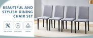 Four Light Gray Linen-Cotton dining chairs, simple and versatile, comfortable and accompanied. Exquisite and versatile dining chairs unlock a comfortable new experience.(Set of 4) - DTYStore