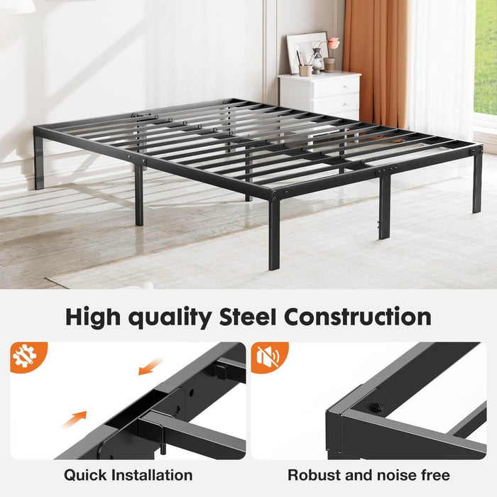Heavy Duty Metal Bed Frame with Sturdy Steel Slat Support,KING - DTYStore