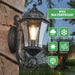 Outdoor Waterproof Glass Retro Wall Lamp Supports multiple types of light bulbs (2 pack) with light sense