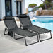 Folding Chaise Lounge Pool Chair Set of 2,Patio Sun Tanning Chair,Outdoor Lounge Chair with 4-Position Reclining Back,Breathable Mesh Seat for Beach. - DTYStore