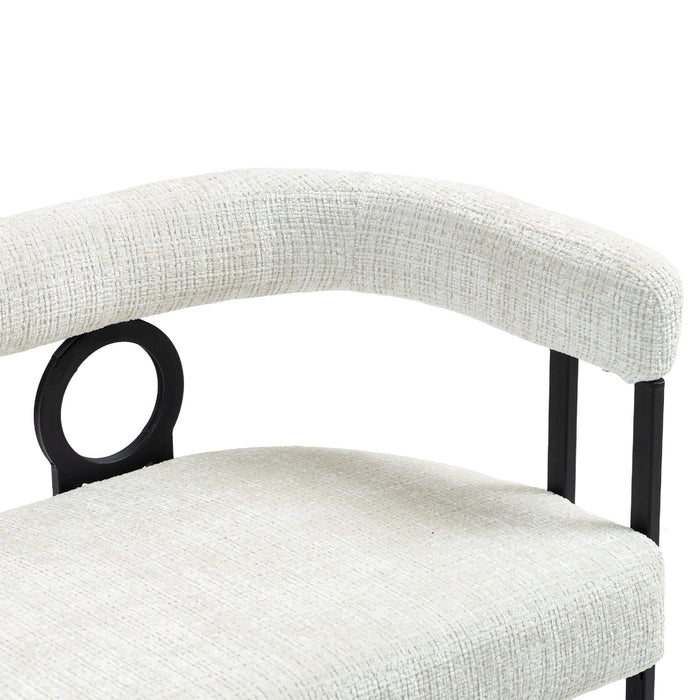 Modern Loveseat 2 Seater Sofa Chenille Fabric Couch with Arms and Metal Legs for Living Room, Home Office, Studio (Beige Chenille) - DTYStore