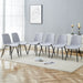 Comfortable Linen-Cotton Dining Chair Set - Six Pieces in Light Gray.Integrated Seat and Backrest,Linen-Cotton Material,Curved Widened Cushion Design For More Comfort. - DTYStore
