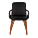 Cosmo Mid-Century Chair in Walnut and Black Faux Leather by LumiSource - DTYStore