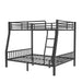 Full XL Over Queen Metal Bunk Bed with Ladder and Slats Support for Adults Teens, Black - DTYStore
