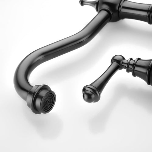 Bridge Dual Handles Kitchen Faucet With Pull-Out Side Spray in - Image 6