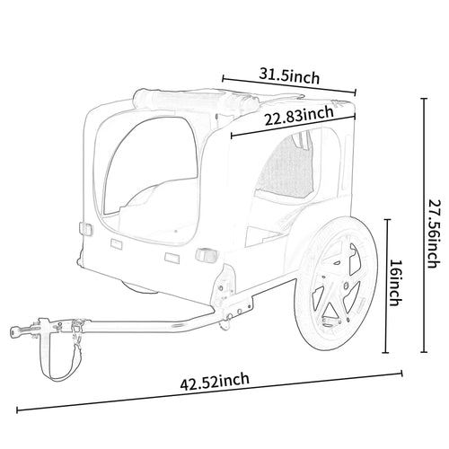 Pet Bike Trailer Dog Cart for Bicycle,Suitable for Small and Medium Pets, Easy Folding Cart Frame, Quick Release Wheel, Non-Slip Floor, Internal Leash - Image 25