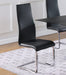 Set of 4 Leatherette Upholstered Dining Side Chairs, Black - DTYStore