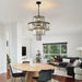 Black Luxury Crystal Chandelier Modern Chandeliers Lights Fixture Hanging Pendant Light Fixture for Dining Room Bedroom Living Room Dia 19.7 Inch-Black - DTYStore