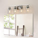 Modern 4-Light Bathroom Vanity Light Fixture - Brushed Nickel Finish with Clear Glass Shades, Perfect for Bathroom, Vanity, and Dressing Area Lighting (No Bulbs) - DTYStore