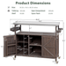 Outdoor Kitchen Island, Rolling Bar Cart & Storage Cabinet, Farmhouse Solid Wood Outdoor Grill Table with Stainless Steel Top, Spice Rack , Towel Rack for Kitchen & Barbecue , Dark Brown - DTYStore