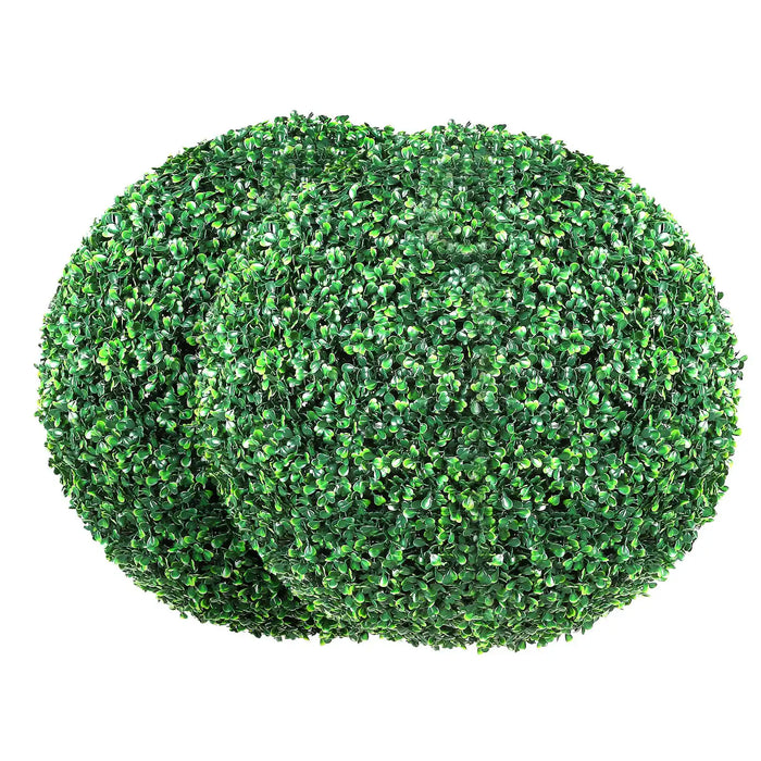 Artificial Topiary Boxwood Trees, 16 Inches Tall (Set of 2), Ball-Shaped Faux Topiary Plants, Year-Round Green Artificial Decorative Balls for Backyard, Balcony, Garden, Wedding, and Home Décor