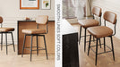 360 ° Rotating Bar Chair Bar Stool bar stools set of 2 piece set with leather cushions and iron brackets, suitable for various places such as home kitchens, restaurants, offices, etc. - DTYStore