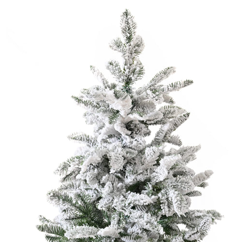 6FT Unlit Artificial Christmas Tree with Snow Flocked Design and Metal Stand, Full Appearance, Easy Assembly - Image 4