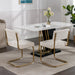 Furniture,Modern Dining Chairs with Corduroy Fabric,Gold Metal Base, Accent Armless Kitchen Chairs with Channel Tufting, Side Chairs, Set of 2, Beige - DTYStore