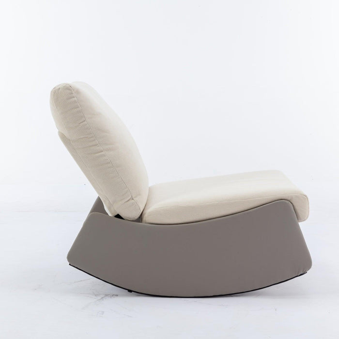 Modern Rocking Chair Recliner, Comfy Rocker Nursery Chair with Footrest, Accent Reading Chair, Upholstered Lounge Chair for Relaxing, Resting,Soft Padded Rocker for Indoor Living Room Bedroom,Gray - DTYStore