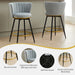 Counter Height Bar Stools Set of 2, 360Â° Swivel Upholstered Barstools with Backs and Metal Legs, 26" H Seat Height, Velvet Fabric,Goldy Footrest - DTYStore