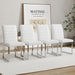 Set of 4 dining chairs, white dining chair set, PU material high backrest seats and sturdy leg chairs, suitable for restaurants, kitchens, living rooms - DTYStore