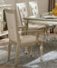 Modern Silver Finish Arm Chairs 2pc Set Crystal Button-Tufted Chair Traditional Design Dining Room Furniture Upholstered Seat Back - DTYStore