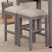 Light Gray Set of 2pc Stools Kitchen Dining Room Furniture Beige Fabric Cushion Seat Chairs Stool - DTYStore