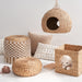 Water Hyacinth Woven Wicker Square Cat Bed Cave - 13" x 13" x 13" - For Small and Medium Cat Breeds and Chihuahua - DTYStore