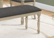 Bench, 48' Rectangular, Upholstered, Wood, Entryway, Dining Room, Kitchen, Antique Grey, Grey Fabric, Grey Solid Wood, Transitional - DTYStore