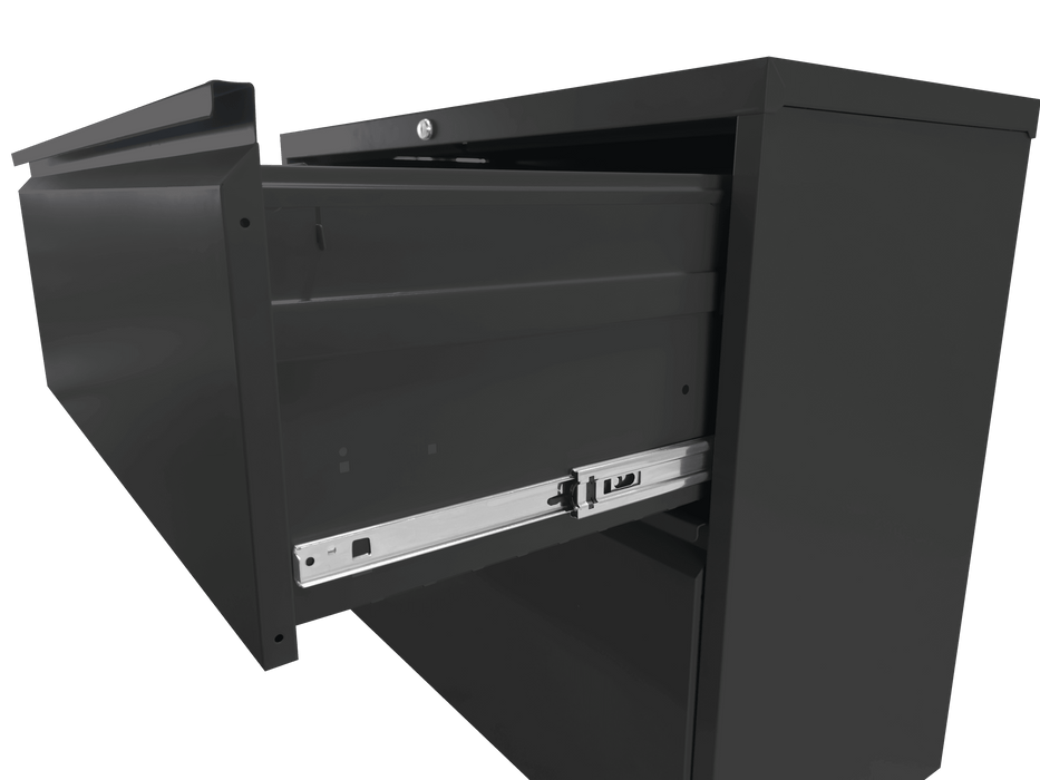 Lateral File Cabinet 2 Drawer, Black Filing Cabinet with Lock, Lockable File Cabinet for Home Office, Locking Metal File Cabinet for Legal/Letter/A4/F4 Size
