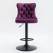 Swivel Velvet Barstools Adjusatble Seat Height from 25-33 Inch,17.7inch base, Modern Upholstered Bar Stools with Backs Comfortable Tufted for Home Pub and Kitchen Island,Purple,Set of 2,SW1812PP - DTYStore