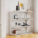 Multifunctional 4-Tier White Book Shelf & Coffee Table for Living Room Bedroom Dining Room Study Entryway, Creative Furniture Floor Bookshelf, Minimalist Organizer Storage Shelves - DTYStore